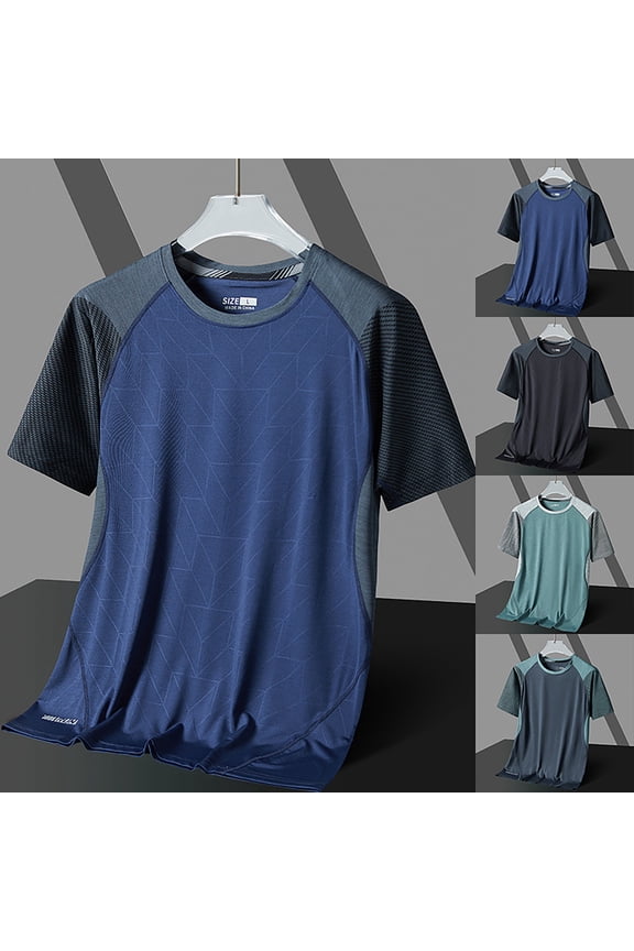Mens T-Shirts Short Sleeve Pack Crew Neck Casual Shirt Vintage Undershirt Tee Tops Bulk Summer Casual Plain Short Sleeve (Grey,XXXL)