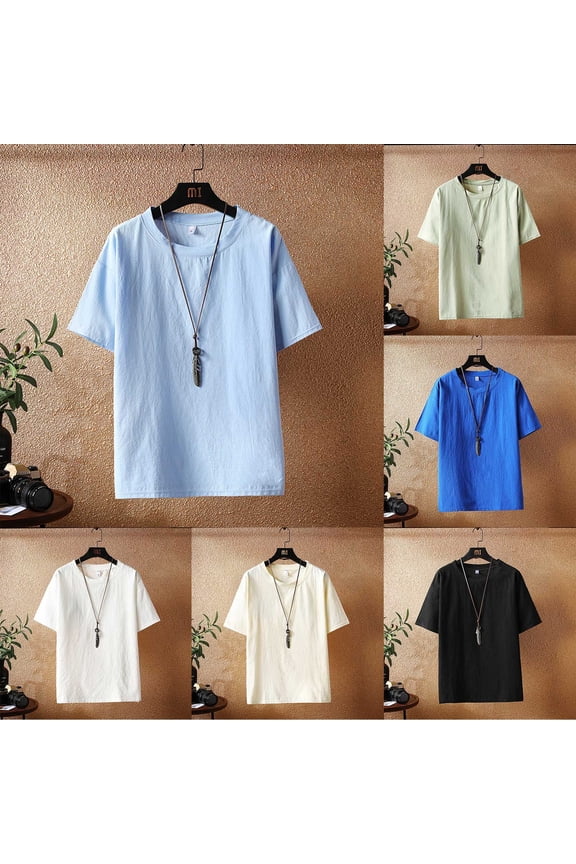 Mens T-Shirts Short Sleeve Pack Crew Neck Graphic Tees Shirt Streetwear Baggy Undershirt Tee Tops Bulk Summer Casual Plain Short Sleeve (White,XXXXXL)