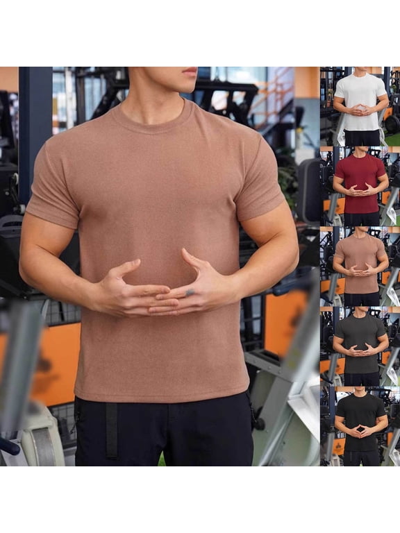 Mens T-Shirts Short Sleeve Pack Crewneck Classic Jersey Tee Hipster Hip Hop Undershirt Tee Tops Bulk Fashion Casual Athletic Short Sleeve (Grey,XL)