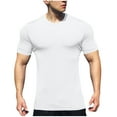 thumbnail image 1 of Mens T-Shirts Short Sleeve Plain Tshirts Casual Crew Neck Basic T Shirt Soft Fitted Stretch Tee Shirts White S, 1 of 5