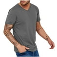 thumbnail image 1 of Mens T-Shirts Short Sleeve V Neck Casual Classic Shirt Summer Stretchy Regular Fit Lightweight Tees, 1 of 5