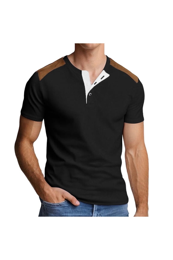 Mens T Shirts Slim Fit Zip Casual Summer Breathable Stretchable Comfortable Short Sleeve Tops