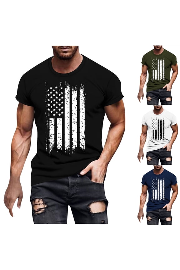 Mens T Shirts Soft Cotton Men Casual Fashion Printing Round Neck Pullover Fitness Sports Shorts Sleeves T Shirt Blouse Black M