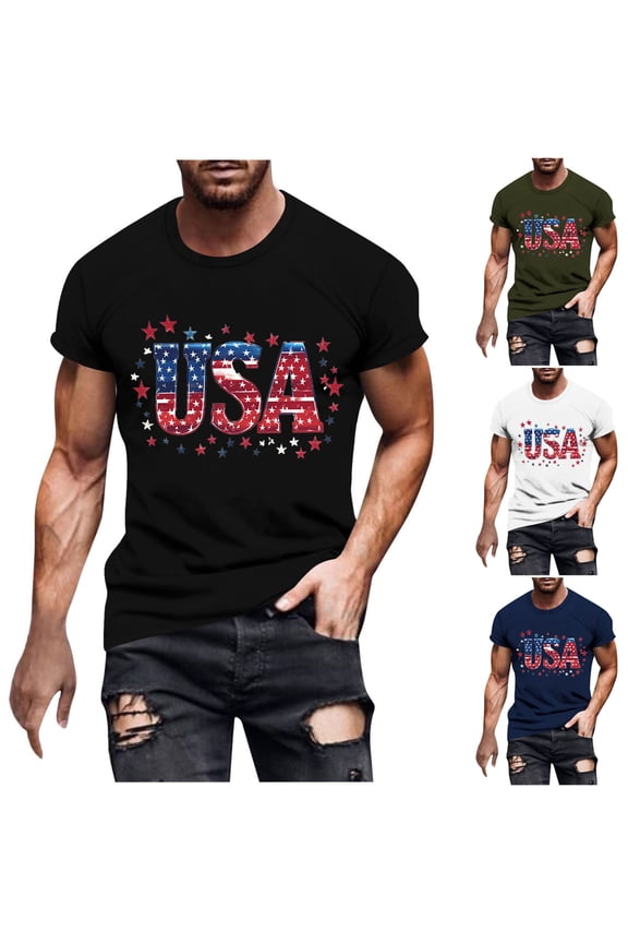 Mens T Shirts Soft Cotton Shirts for Men Mens Heavyweight Cotton T-Shirt Men Casual Fashion Printing Round Neck Pullover Fitness Sports Shorts Sleeves T Shirt Blouse Black Xl