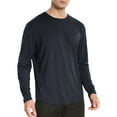 thumbnail image 1 of Mens T-Shirts Soft Curve Hem Lightweight Long Sleeve Casual Basic Navy Men's Fall Clothing size XXL, 1 of 3