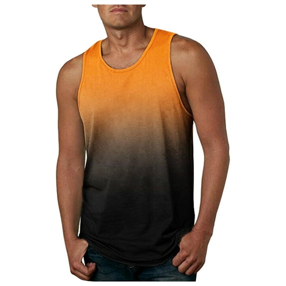 Mens T-Shirts Graphic Tees Funny Summer Sports Fashion Lapel Gradient Short Sleeved Crew Neck Vest Casual Daily Home Breathable T Shirt