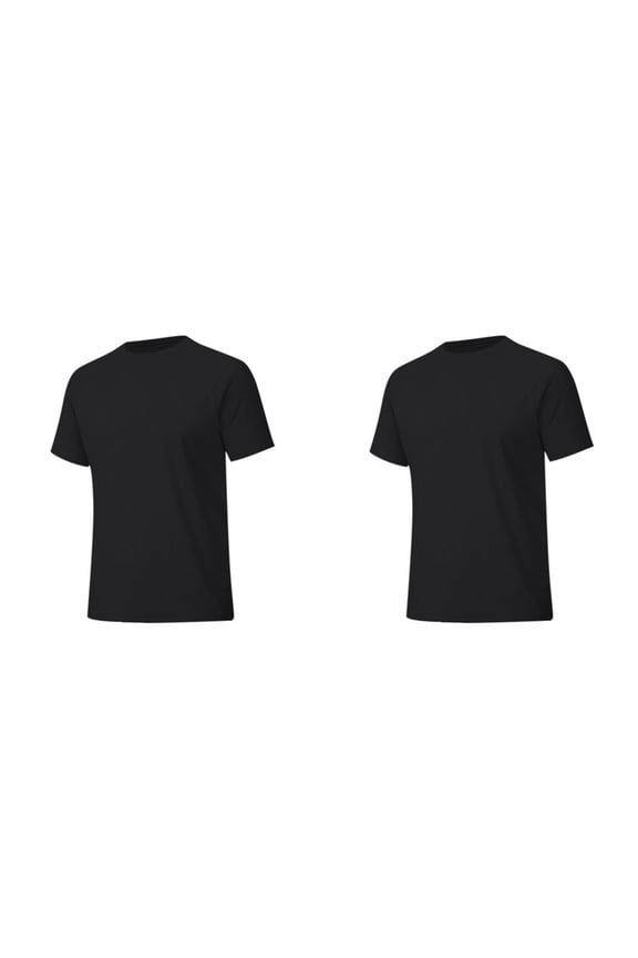 Mens T Shirts Solid Color 2 Pack Crew Neck Short Sleeve Mens Pullover Lightweight Slim Fit Breathable Fall Tshirts Men Black XXL
