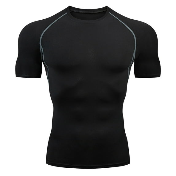 Mens T-Shirts Solid Color Round Neck Short Sleeve Slim Leisure Fashion Sports Tops T Shirts Daily-Wear