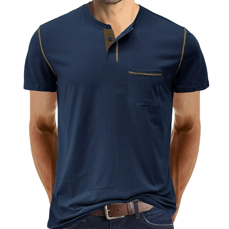Mens T Shirts Spring Summer Retro Business Casual Travel Multi