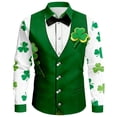 thumbnail image 1 of Mens T Shirts St Patricks Day Button Down Print Festive Party Celebration Casual Long Sleeve Spring Fall Shirts, 1 of 3