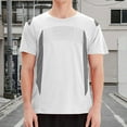 thumbnail image 1 of Mens T-Shirts Summer Color Block Print Crew Neck Long Sleeve Fitness Sports Training Breathable Quick Drying Sports Fashion Tops Pullover Daily-Wear,White,L, T Shirts, 1 of 5