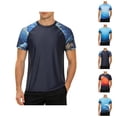 thumbnail image 1 of Mens T-Shirts Summer Lightweight Breathable Raglan Short Sleeve Crewneck Casual Printed Tee Shirt Streetwear, 1 of 5