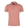 thumbnail image 1 of Mens T-Shirts Summer Men's Casual Lapel Button Short Sleeve Business T-shirt Mens Dress Shirts Mens Tops Casual Mens T Shirt Graphic Pink,2XL, 1 of 2
