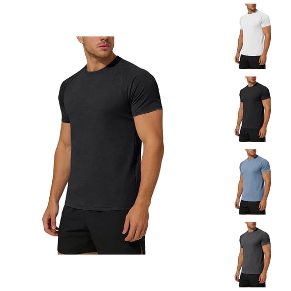 Mens T-Shirts Summer Raglan Short Sleeve Crewneck Casual Plain Tshirts Lightweight Breathable Basic Tees