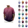 thumbnail image 1 of Mens T-Shirts Summer Raglan Short Sleeve Crewneck Lightweight Breathable Gradient Color Casual T Shirt, 1 of 5