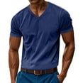 thumbnail image 1 of Mens T Shirts Summer Short Sleeve V Neck T-Shirt Casual Corduroy Shirt Fitted Tee Shirt, 1 of 7