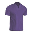 thumbnail image 1 of Mens T-Shirts Summer Solid Color V Neck Short Sleeve Leisure Fashion Tops Pullover Daily-Wear,Purple,XXXL, T Shirts, 1 of 2