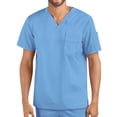 thumbnail image 1 of Mens T Shirts V Neck Short Sleeve Workers Care Pocket Solid Color with Sleeve T-Shirts, 1 of 7