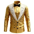 thumbnail image 1 of Mens T-Shirts Valentine's Day Print Blouses Long Sleeve Button Lapel Casual Tops for Man, 1 of 3
