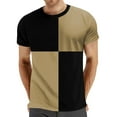 thumbnail image 1 of Mens T-Shirts for Valentines Day Packs Colors V Neck Black Men Casual Short Sleeve T-Shirts for Men Pure Color O Neck Splicing Top for Everyday Wear Fashionable and Comfortable for All Occasions, 1 of 4