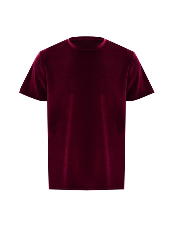 Mens T-Shirts Velvet Velour Fashion Hop Slim Simple Short Sleeves Loose Fit Pullover Tshirts