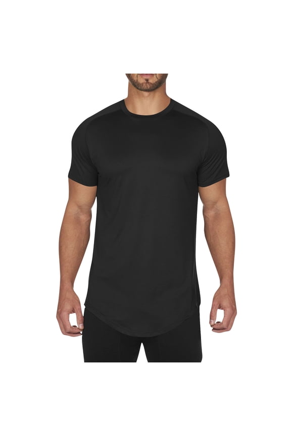Mens T Shirts With Pockets Soft Tshirts Mens Hipster T Shirts Workout Longline T-Shirt Curved Hem Top Tees Shirt