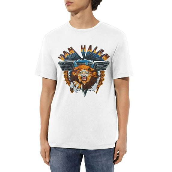 Mens T Shirts for Van.1986 Halen teeCool Short sleeve Crew Neck top Small