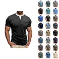 thumbnail image 1 of Mens T-Shirts with Pocket Summer Solid Fashion Casual Mens Dress Shirts for Work Wear, 1 of 9