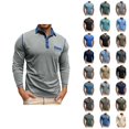 thumbnail image 1 of Mens T-Shirts with Pocket Summer Solid Fashion Casual Mens Dress Shirts for Work Wear, 1 of 8