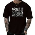 thumbnail image 1 of Mens T Shirts with Pockets 1/4 Short Sleeve Big & Tall Athletic Jogging Shirts Trendy Printing Crew Neck Casual Summer Vacation Basic Tops, 1 of 5