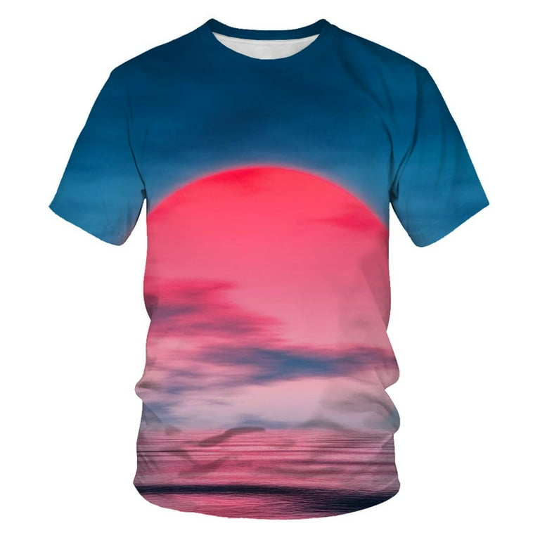 Mens T-shirt Scenery Crewneck Short Sleeve Womens Tees Landscape Tops Tee Shirts T Shirts Graphic Print Scenic Tshirt Unisex