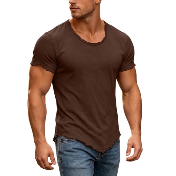 Mens T shirts Crew Neck Short Sleeve Solid Color Loose Basic Tee Tshirt