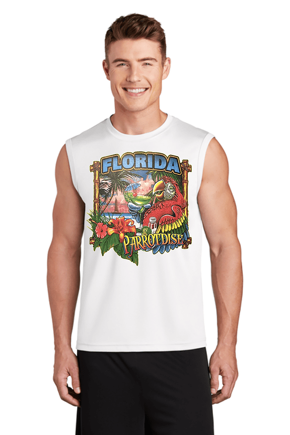 Mens Cut Off Shirts Sleeveless Muscle Tees Graphic Tees Mens Florida Tropical Bird Supplies