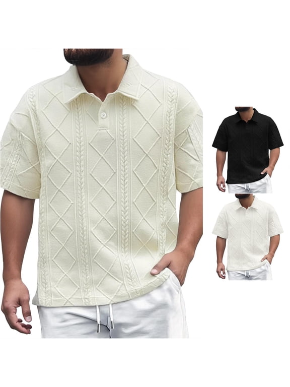 Mens T-shirts Men T Shirts for Men Top Loose Lapel Casual Short Sleeve Fashion Shirt XL