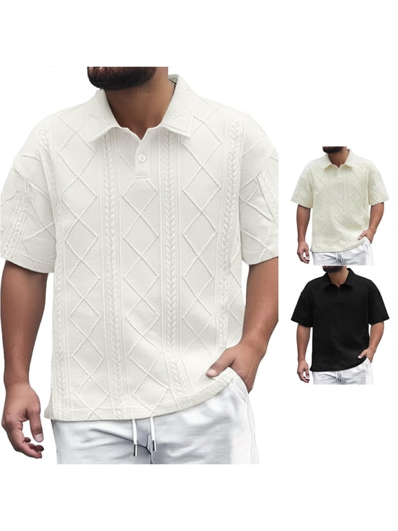 Mens T-shirts Men T Shirts for Men Top Loose Lapel Casual Short Sleeve Fashion Shirt XXL
