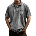 thumbnail image 1 of Mens T-shirts Men's Casual Short Sleeve Button Shirt For Everyday Wear Ideal For Spring And Summer Versatile Jeans And Chinos Easy Care Blend Extra Tall Tee Shirts Mens Insulated Shirts Log Grey XL, 1 of 4