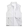 thumbnail image 1 of Mens T-shirts Men's Lightweight Softshell Vest Windproof Sleeveless Jacket For Travel Hiking Running Long Sleeve Shirr Mens Tops Dressy Casual Warm Bedroom Slipper And Shirt Long Sleeve White XL, 1 of 4