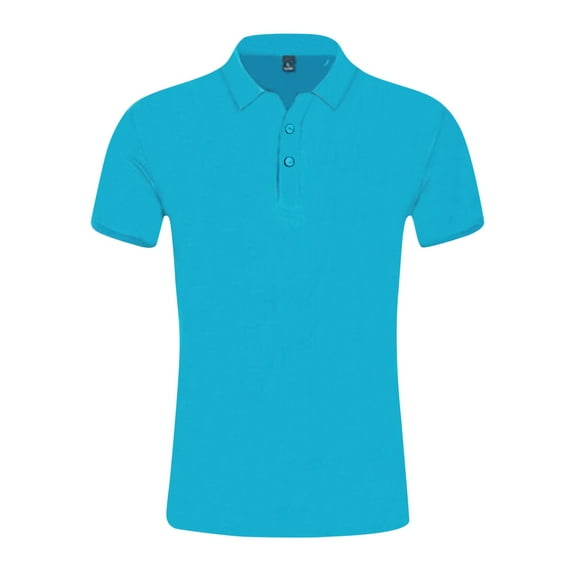 Mens T-shirts Men's Summer Fashion Solid Color Shirt T-shirt Short Sleeve Jacket Top Turtle Neck Mens Polyester Tees Band Slipper Short Sleeve Men Boy Memory Foam Slipper Fit Stretch Long Light blue L