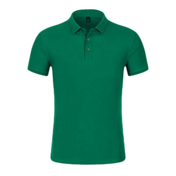 Mens T-shirts Men's Summer Fashion Solid Color Shirt T-shirt Short Sleeve Jacket Top Turtle Neck Mens Polyester Tees Band Slipper Short Sleeve Men Boy Memory Foam Slipper Fit Stretch Long Green XL