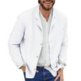 thumbnail image 1 of Mens T-shirts Mens Fashion Casual Solid Color Shirt Loose Lapel Long Sleeved Leisure Breathable All Top With Button Fall Shirts Men Ling Sleeved Shirt Plain Long Sleeve Casual Tees Loose White 2XL, 1 of 4