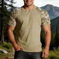 thumbnail image 1 of Mens T-shirts Short Sleeve Summer Crewneck Camo Raglan Patchwork Tees Casual Comfortable T Shirt for Men Camouflage L, 1 of 5