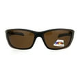 thumbnail image 1 of Mens TAC Polarized Lens Classic Warp Sport Performance Plastic Sunglasses Black Brown, 1 of 4