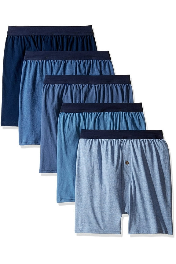 Mens TAGLESS ComfortSoft Knit Boxers with ComfortSoft Waistband 2X 5-Pack