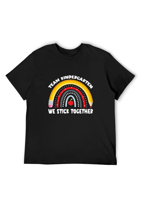 Mens TEAM KINDERGARTEN First Day Back to School Teacher Student T-Shirt Black