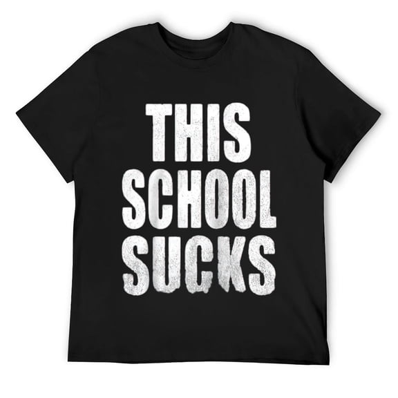 Mens THIS SCHOOL SUCKS College High School Funny Joke Graduation Raglan Baseball Tee Shirts Black