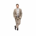 thumbnail image 1 of Mens TOMMY HILFIGER Suit Wool Blend 2 Button Side Vent Shark Texture 0106 Tan, 1 of 11