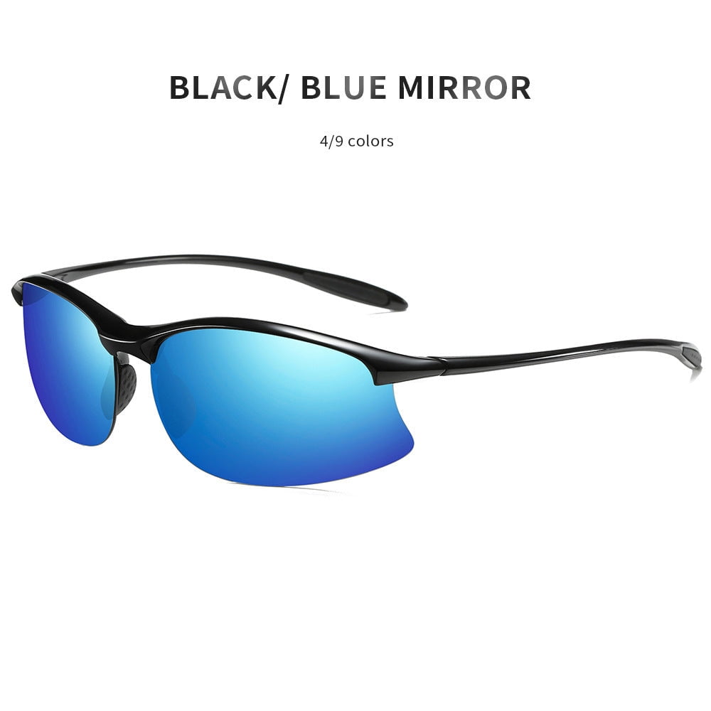 Mens TR90 Polarized Sports Sunglasses, Half Frame Outdoor Eyewear for Men, Durable and Lightweight Design