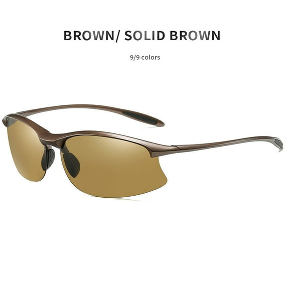 Mens TR90 Polarized Sports Sunglasses, Half Frame Outdoor Eyewear for Men, Durable and Lightweight Design