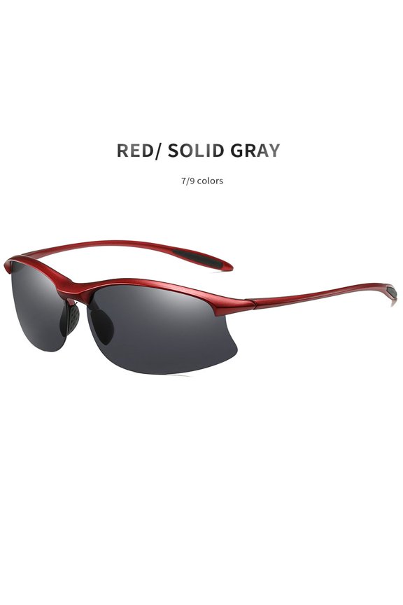 Mens TR90 Polarized Sports Sunglasses, Half Frame Outdoor Eyewear for Men, Durable and Lightweight Design