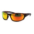 thumbnail image 1 of Mens Tac Polarized Light Weight Warp Around Sport Plastic Sunglasses Tortoise Orange Mirror, 1 of 3